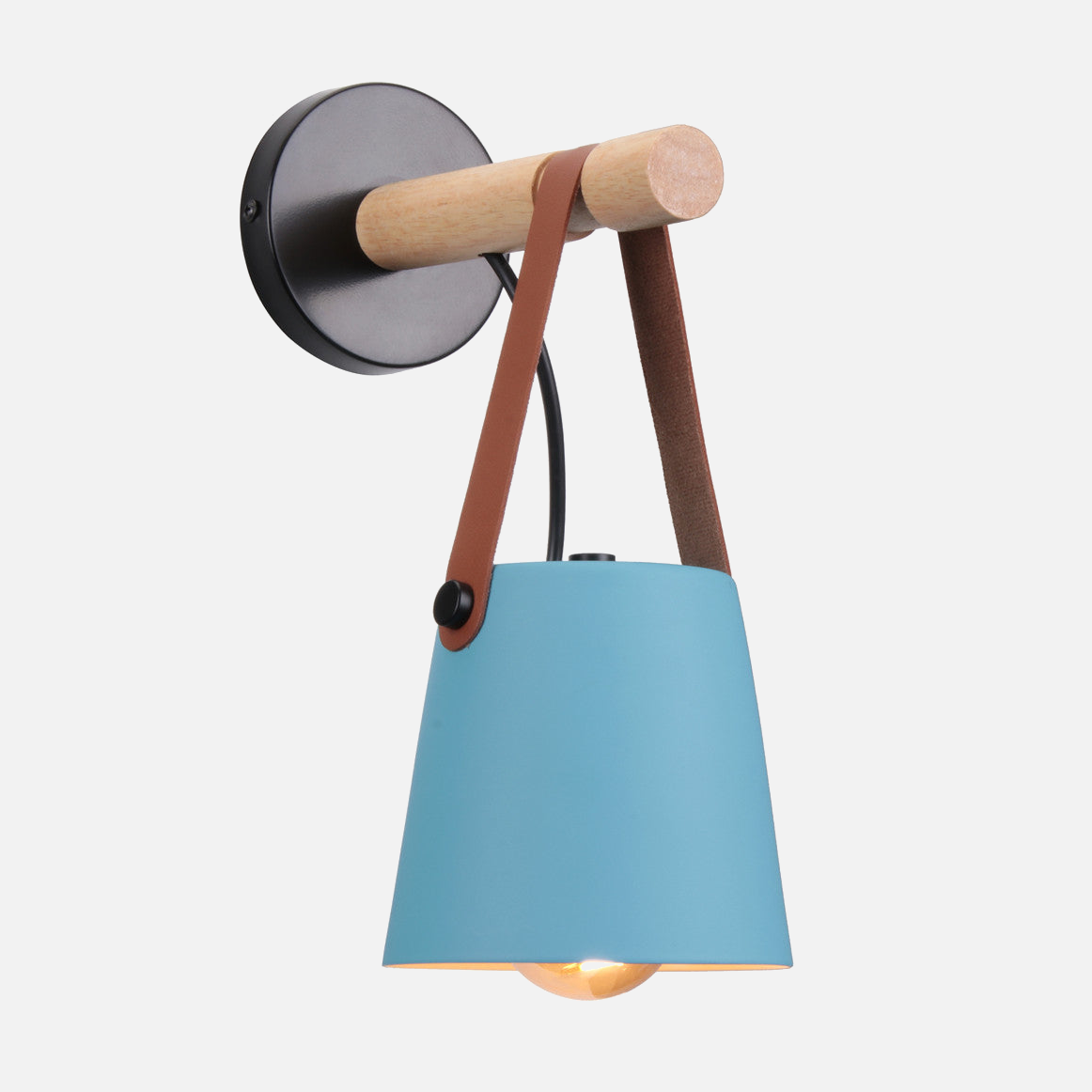 Leather Strap Wood Wall Lamps