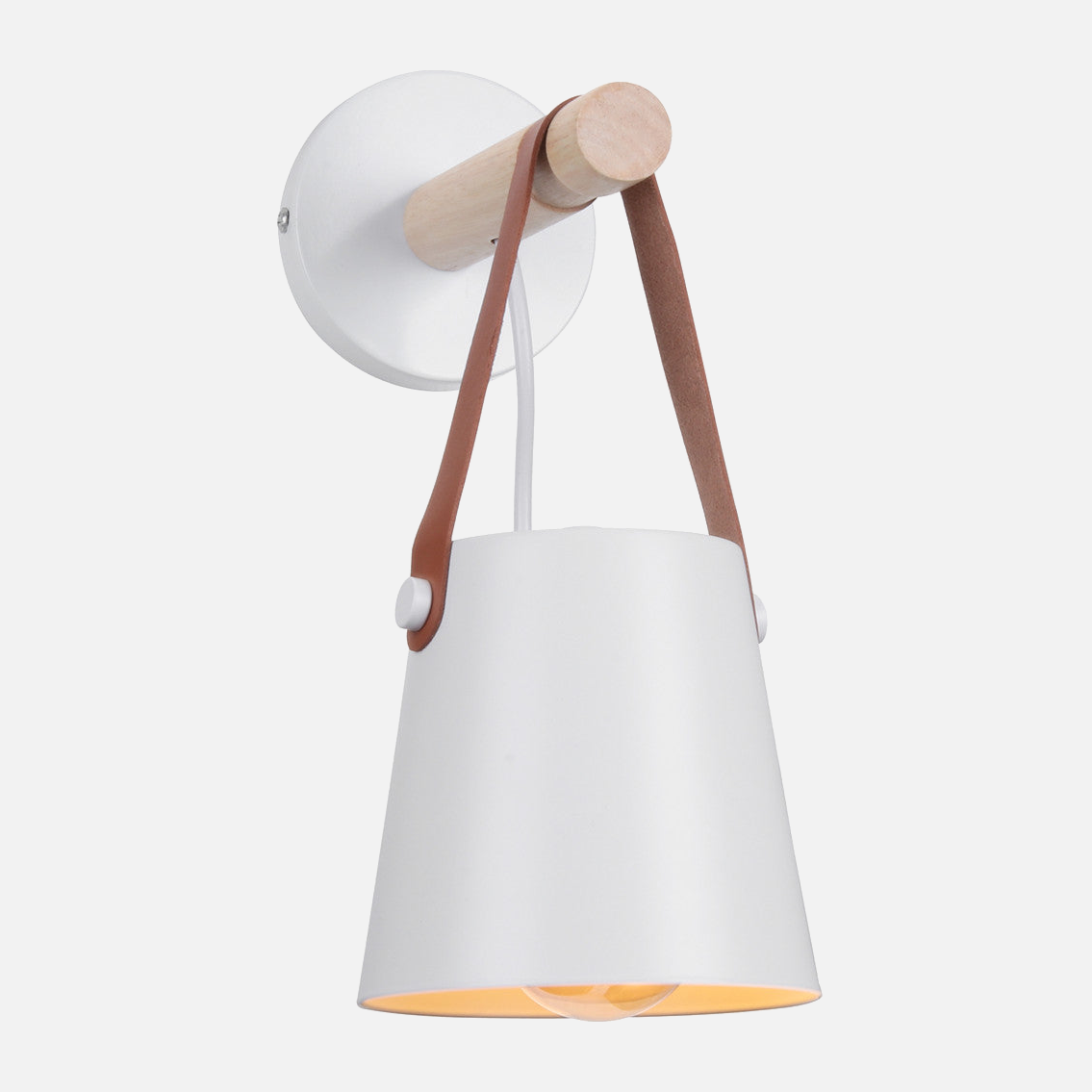 Leather Strap Wood Wall Lamps