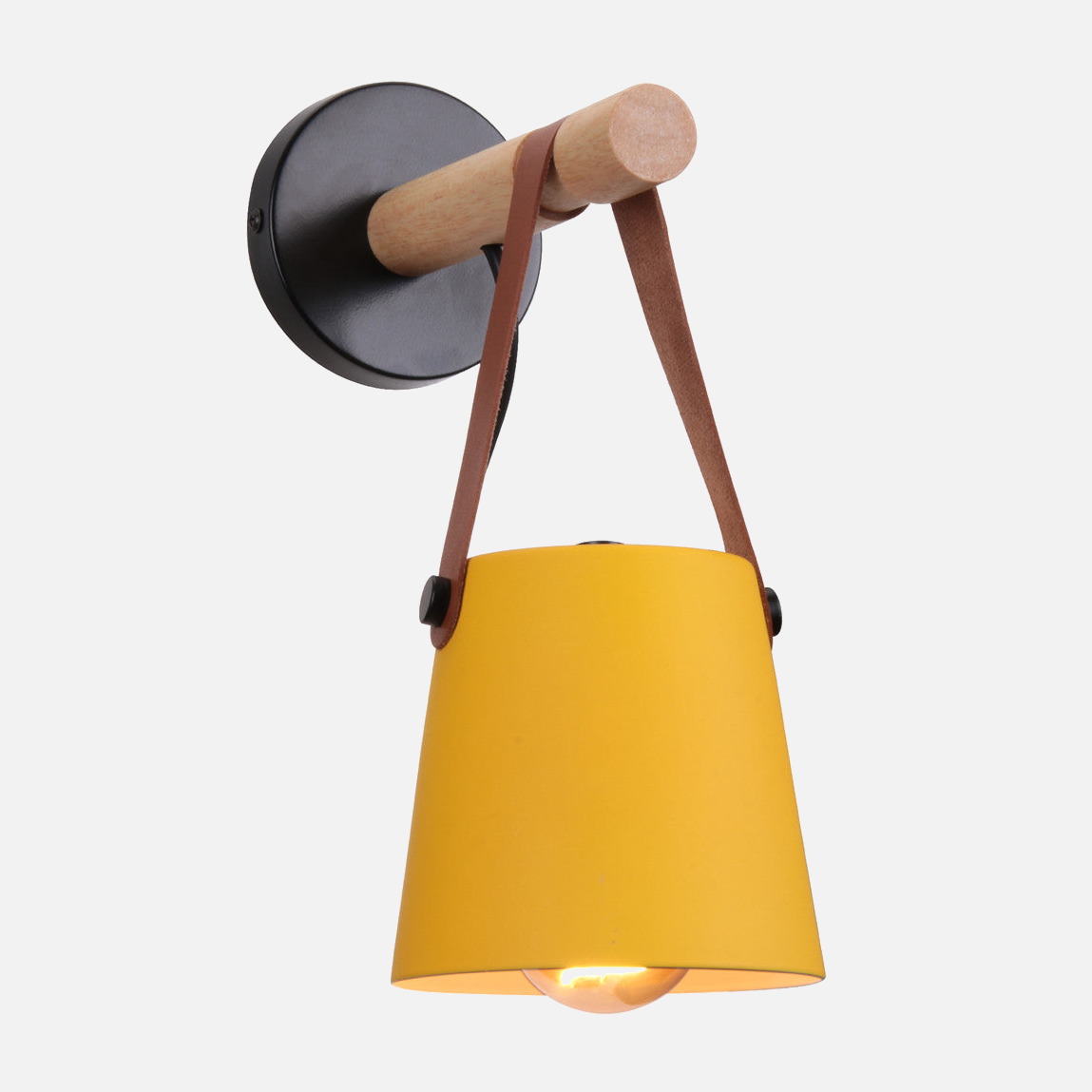 Leather Strap Wood Wall Lamps