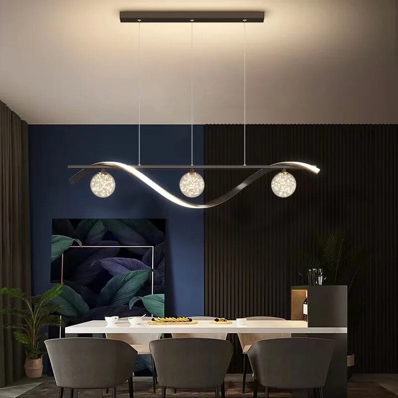 Luxury Stars Clear Glass Ball twisted Strip Chandelier