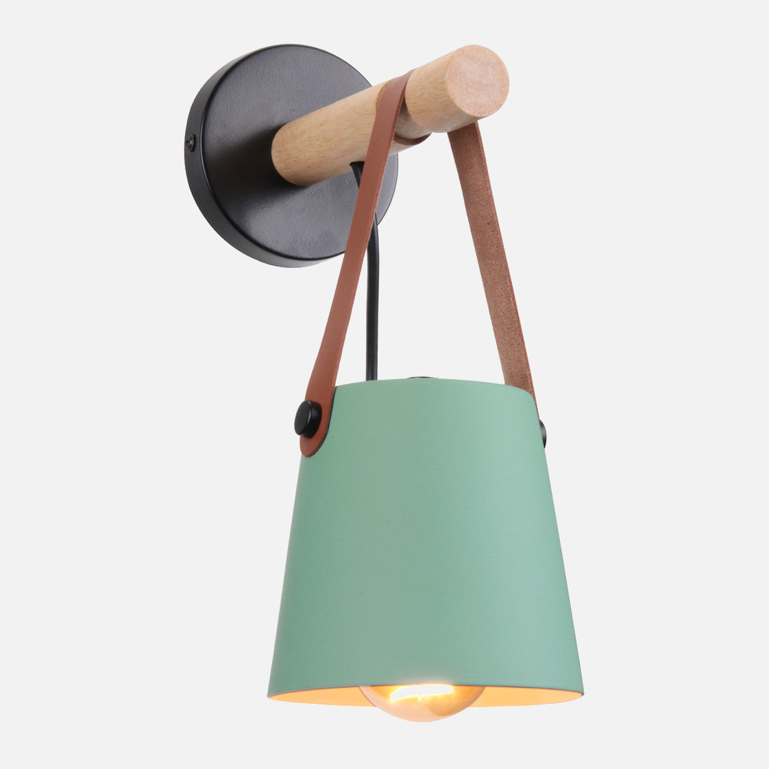 Leather Strap Wood Wall Lamps