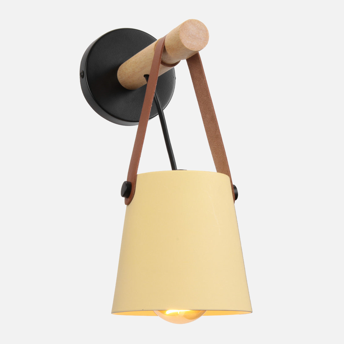 Leather Strap Wood Wall Lamps