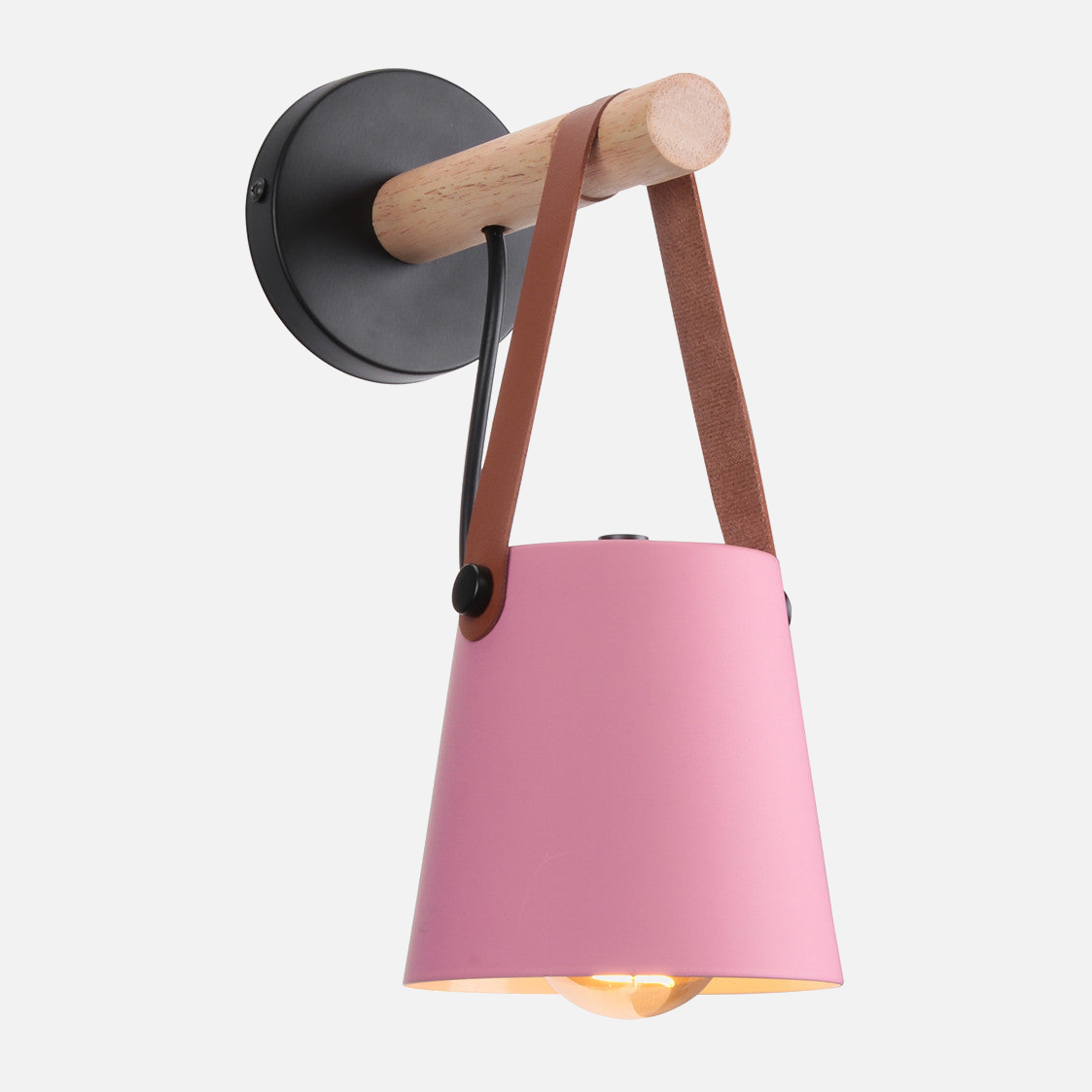 Leather Strap Wood Wall Lamps