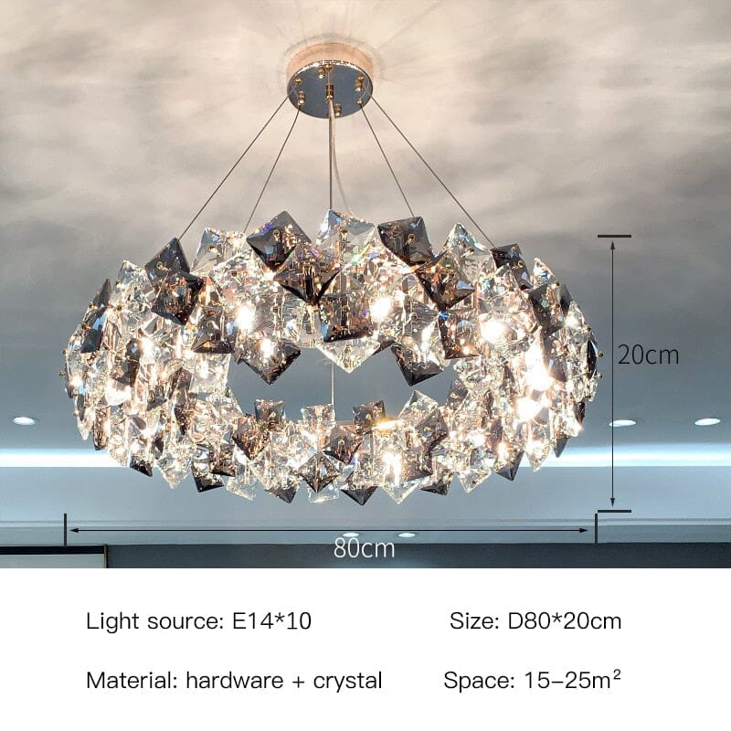 Nordic Gold LED Loft Lattice Crystal Chandelier