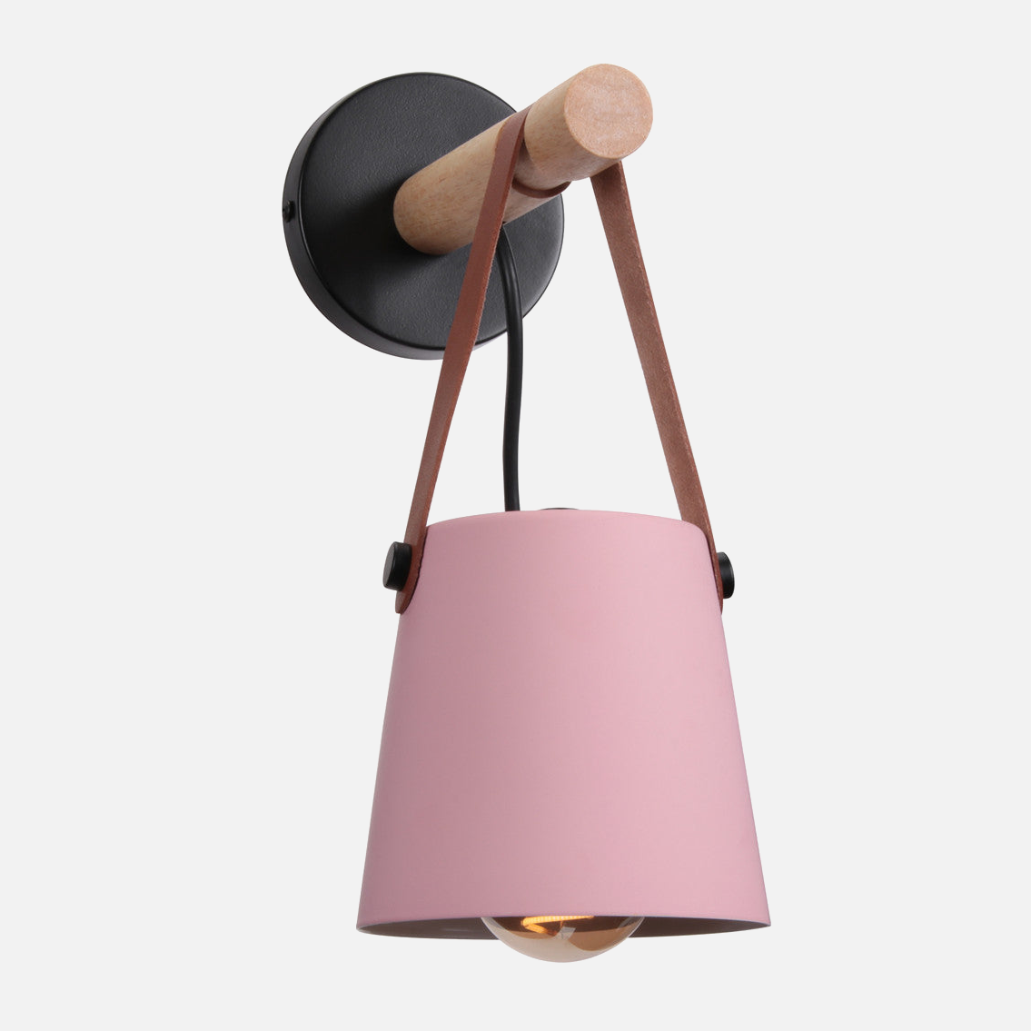 Leather Strap Wood Wall Lamps