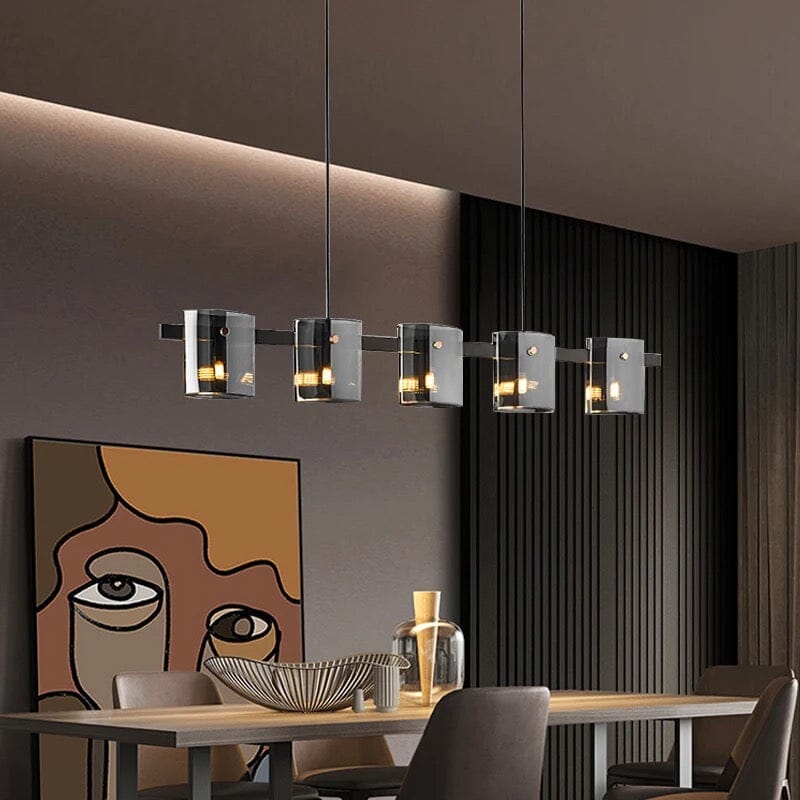 Scandinavian Square Glass Round Ceiling Chandelier