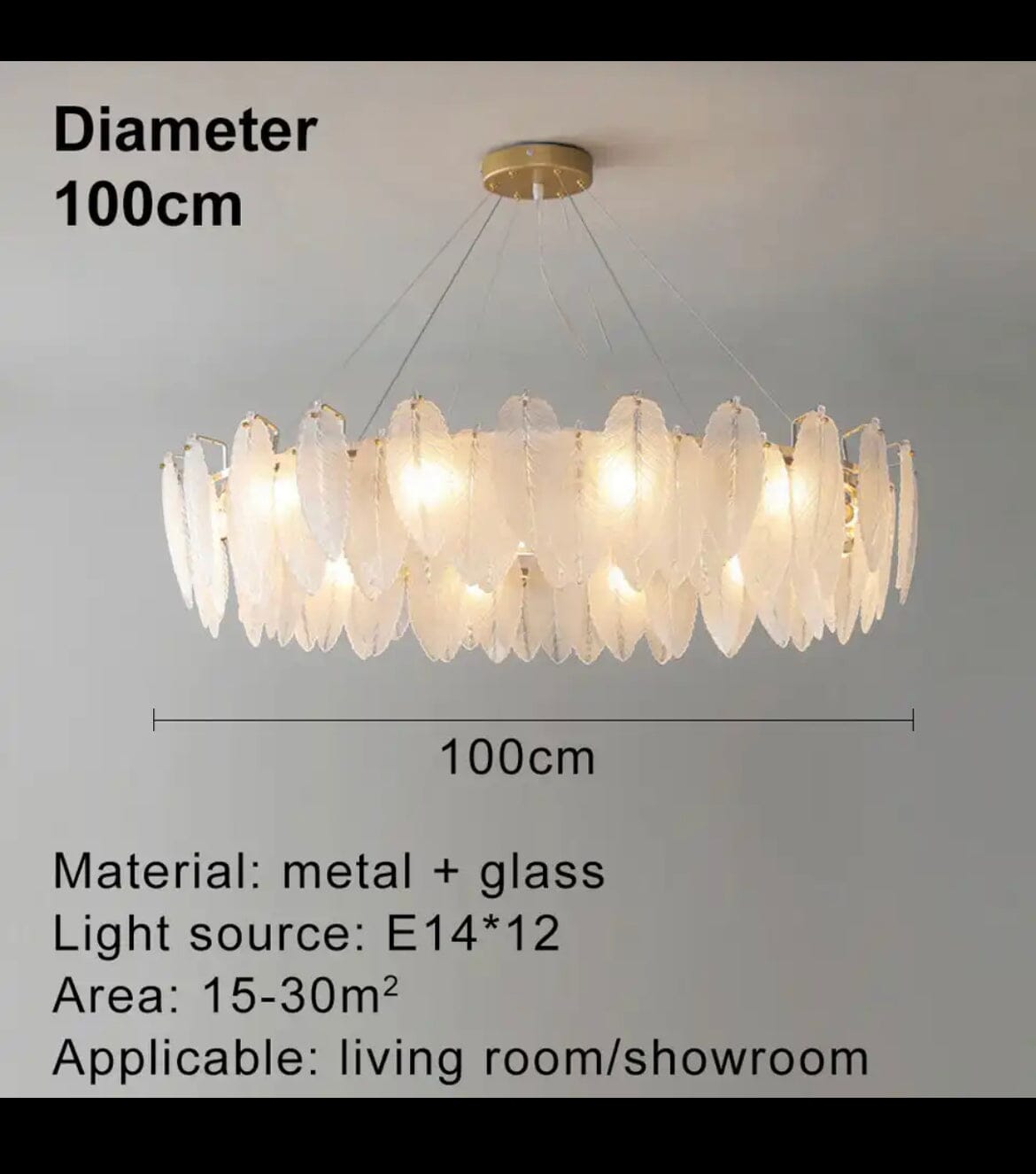 Crystal Creative Feather Glass Chandeliers Lamp