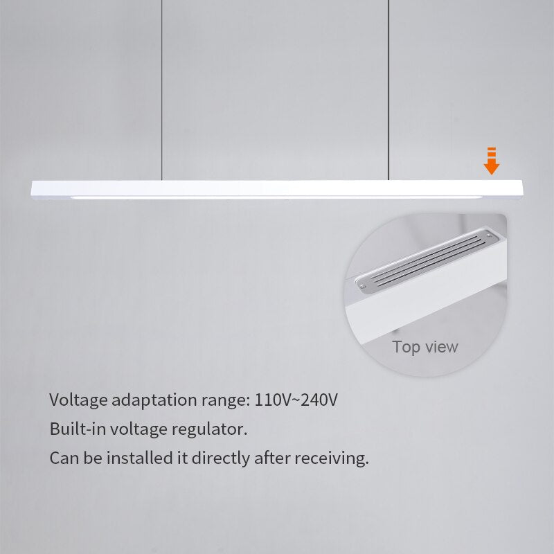 Wood Linear Suspension Chandelier Black White