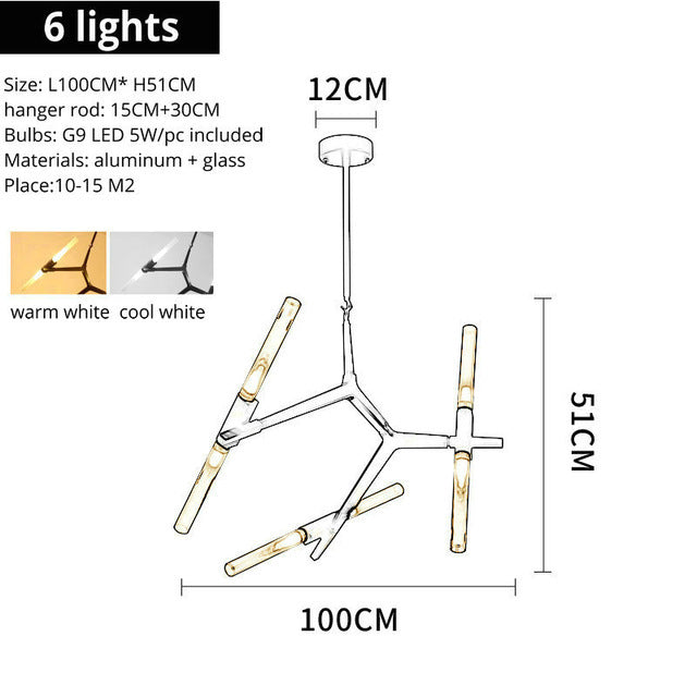 Sputnik Industrial Tree Branch Chandelier