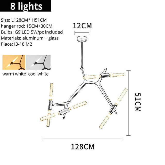Sputnik Industrial Tree Branch Chandelier