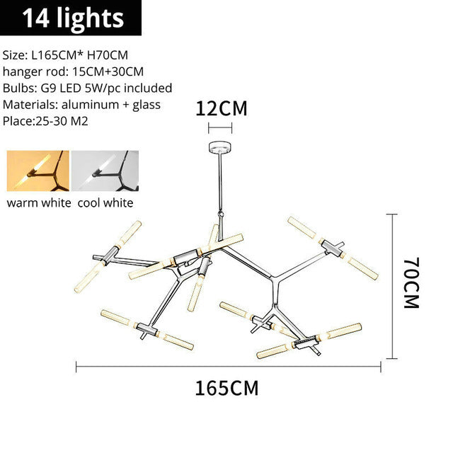 Sputnik Industrial Tree Branch Chandelier