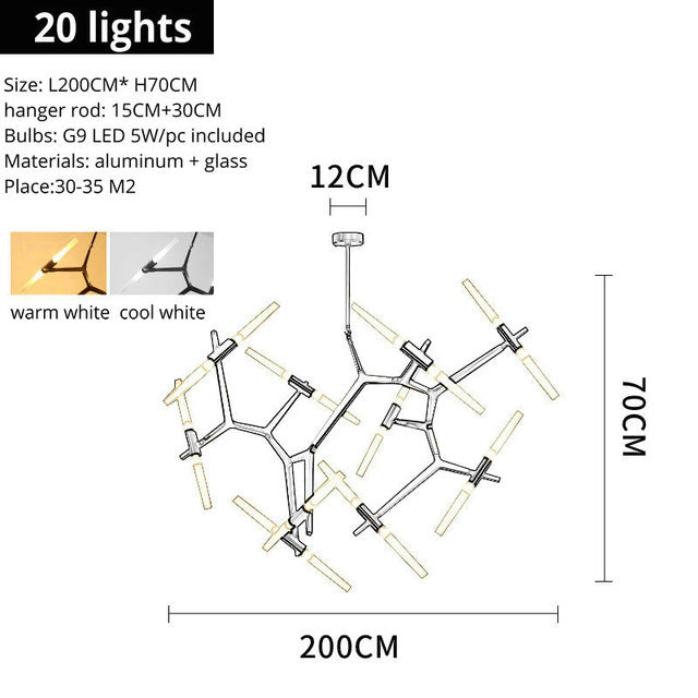 Sputnik Industrial Tree Branch Chandelier