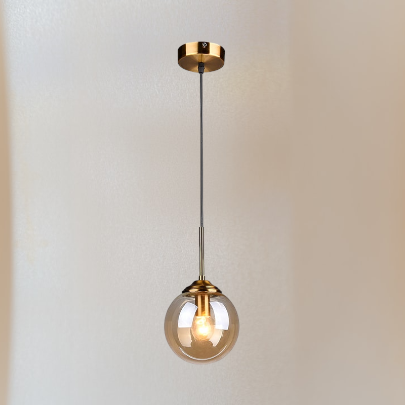 Contemporary Metal Ring Glass Pendant Lights