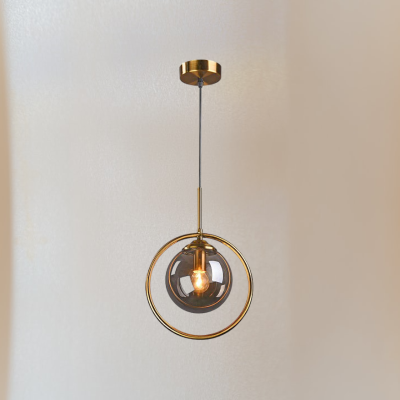 Contemporary Metal Ring Glass Pendant Lights