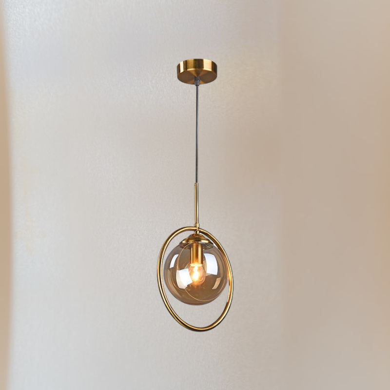 Contemporary Metal Ring Glass Pendant Lights