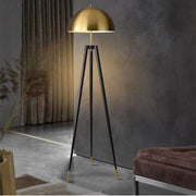 Vintage Standing Tripod Gold Mushroom Lamp
