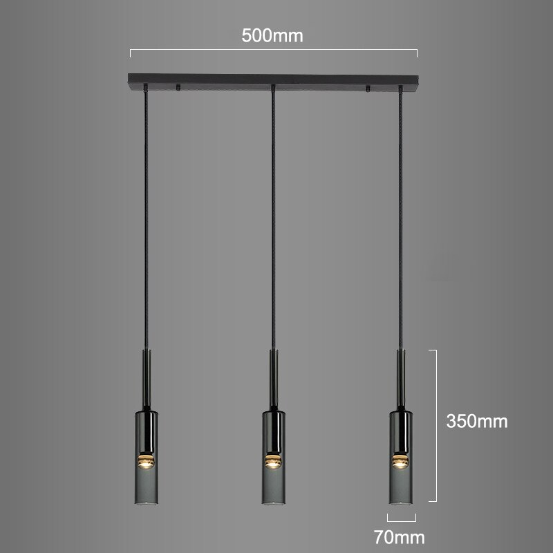 Modern Cylindrical Glass Pendant Light