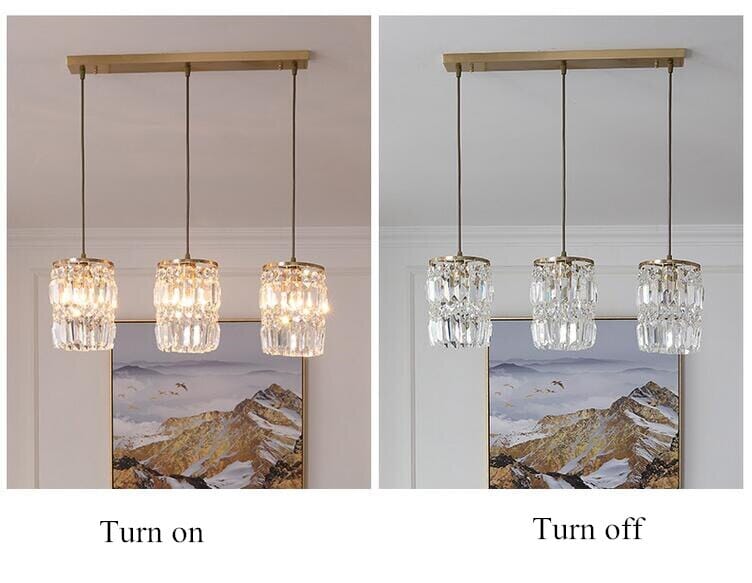 Nordic Copper LED Light Crystal Pendant Lamps