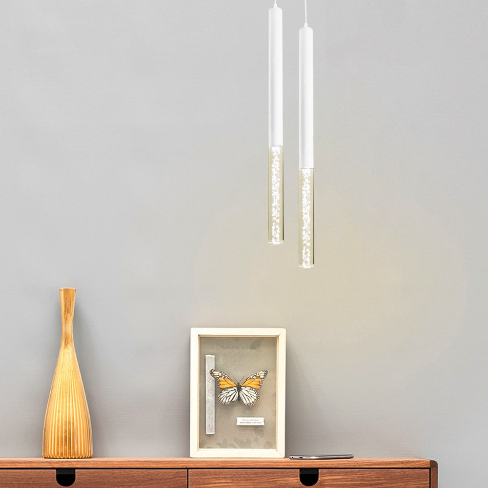 Bubble Bliss Acrylic Tube Pendant Lamp