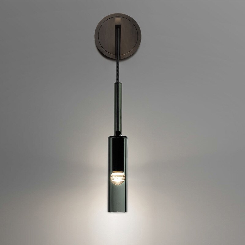 Luxury Tube Smoked Glass Wall Lamp