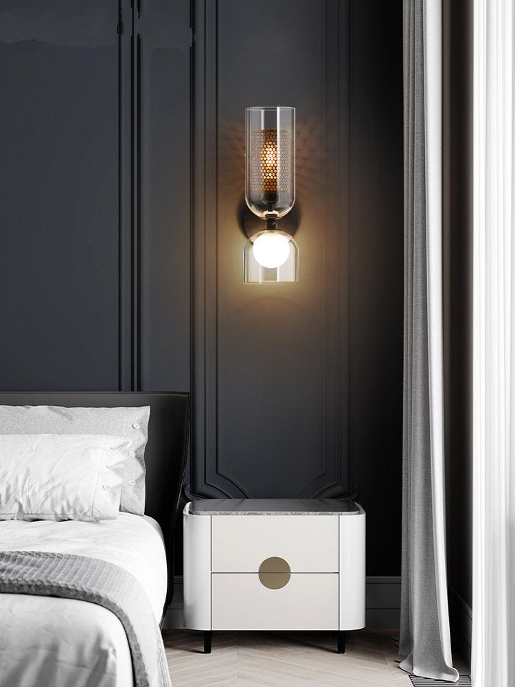 Cylindrical Twin Glass Wall Lamp