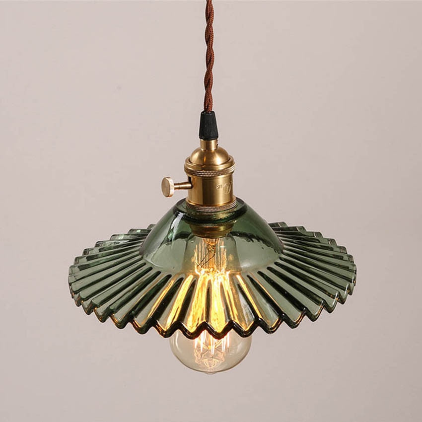 Circular ZigZag Glass Pendant Lamp