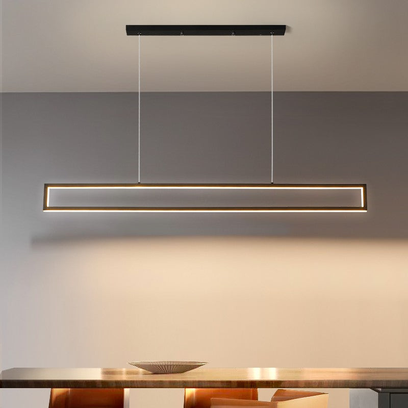 Modern Rectangle Long Strip Pendant Lights