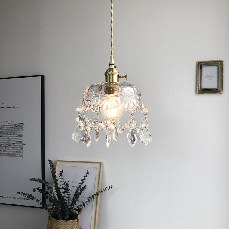 Crystal Sparkle Glass Pendant Lamp