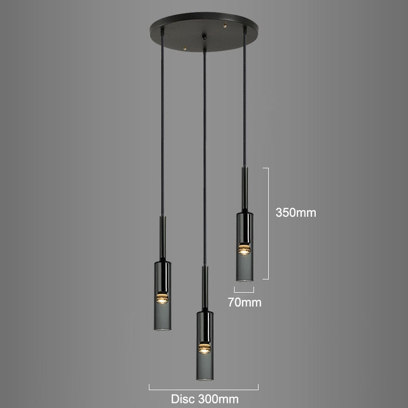 Modern Cylindrical Glass Pendant Light