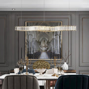 Crystal Stainless Long Strip Combination Chandelier