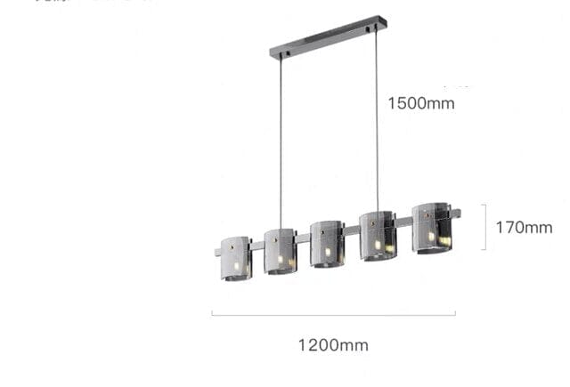 Scandinavian Square Glass Round Ceiling Chandelier
