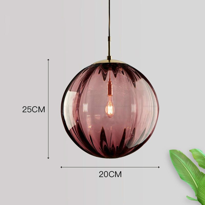 Glass Ball Colored Pendant Light