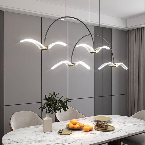 Modern LED Seagull Crystal Heating Chandelier