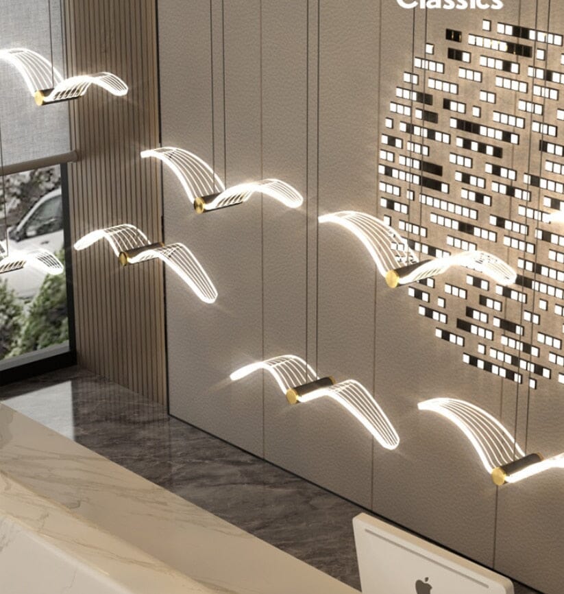 Modern LED Seagull Crystal Heating Chandelier