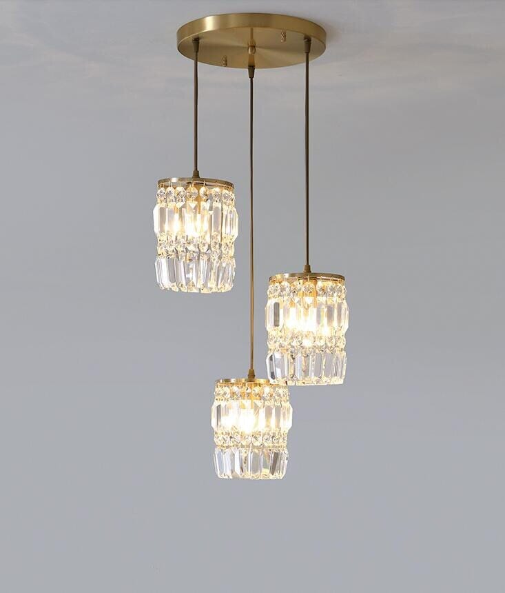 Nordic Copper LED Light Crystal Pendant Lamps