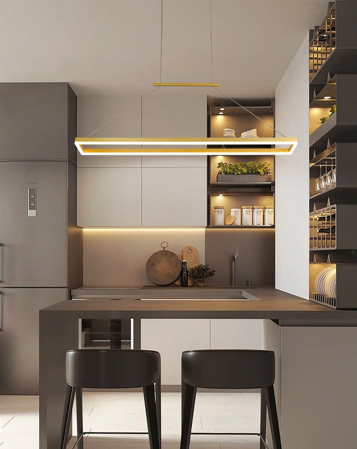 Rectangular Aluminum LED Suspension Chandelier