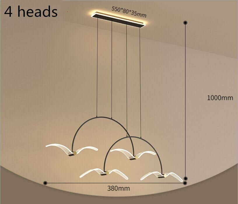 Modern LED Seagull Crystal Heating Chandelier