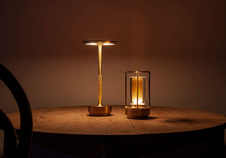 Metallic Cordless Charging Table Lamp