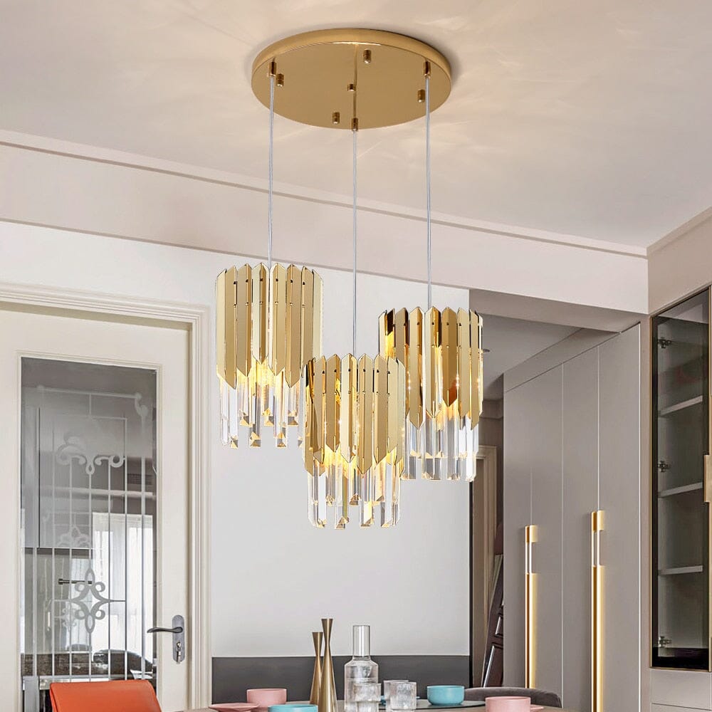 Modern Crystal K9 Round Gold Chandelier