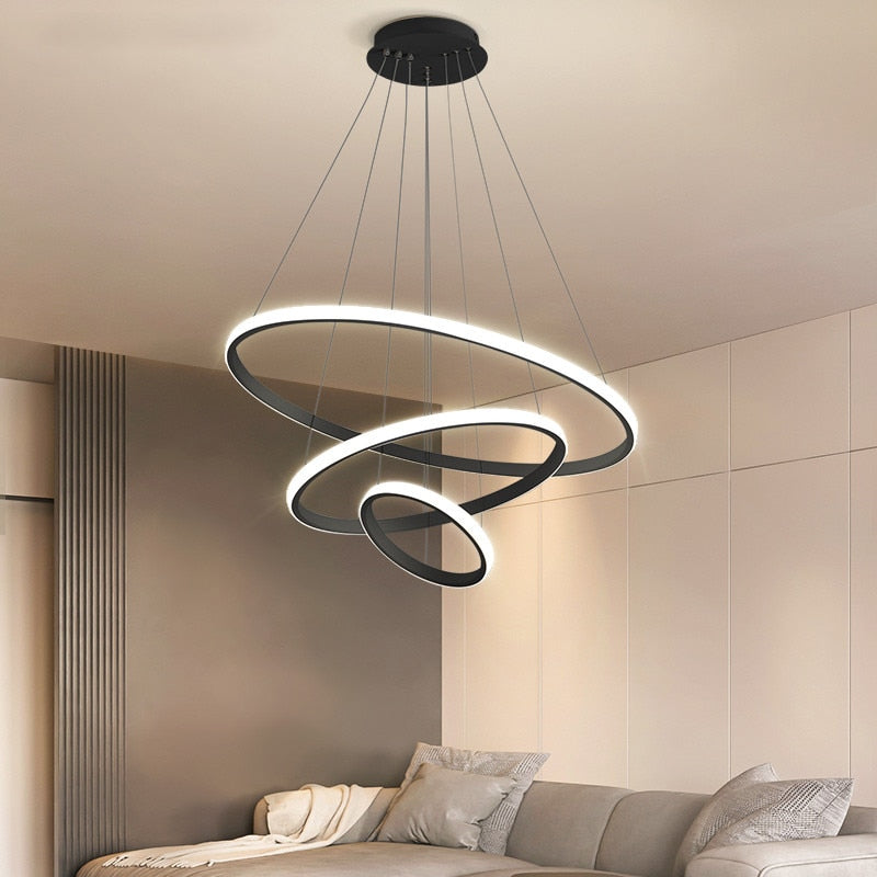 Modern LED Rings Circle Hanging Chandelier