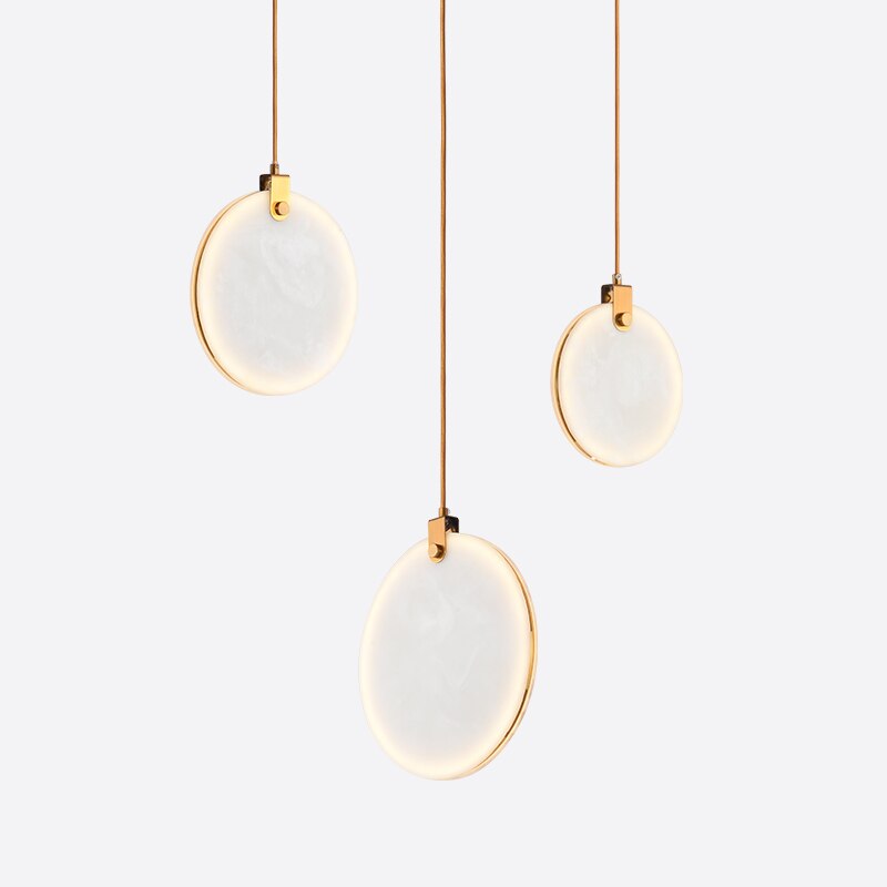 Simple Marble Round Crystal Villa Pendant Lamps