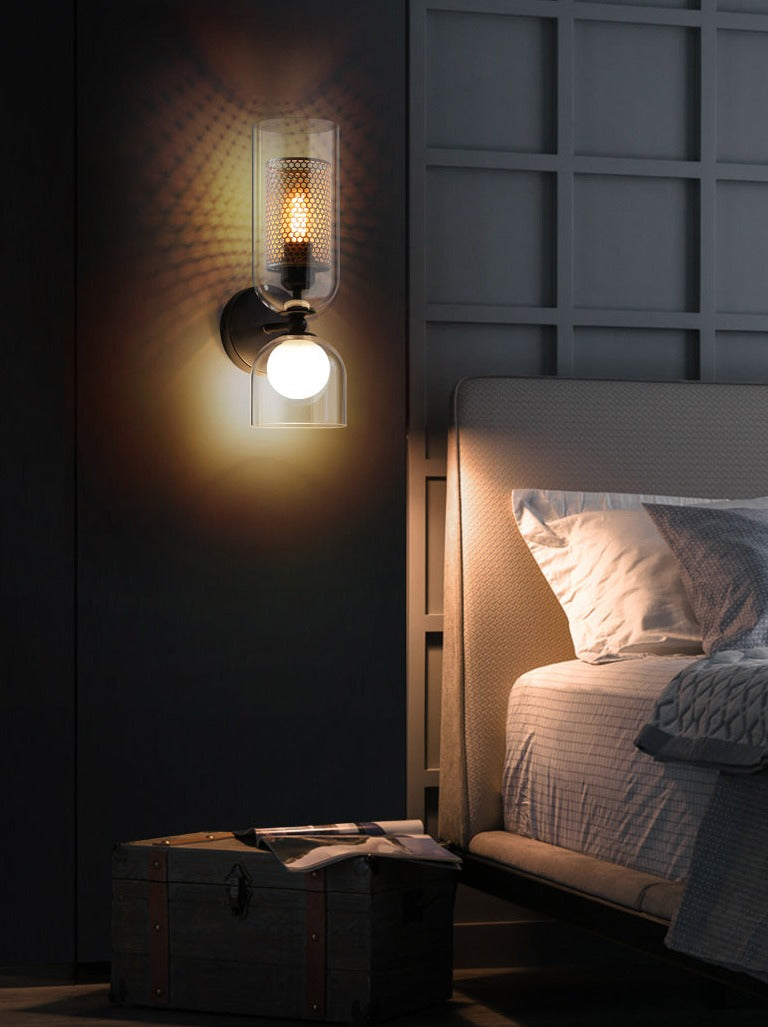 Cylindrical Twin Glass Wall Lamp