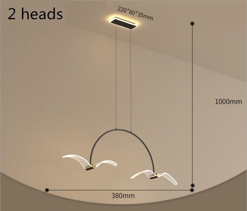 Modern LED Seagull Crystal Heating Chandelier