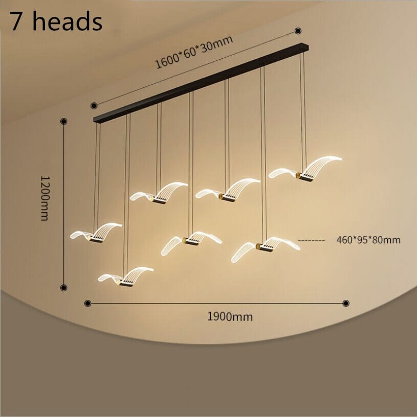 Modern LED Seagull Crystal Heating Chandelier