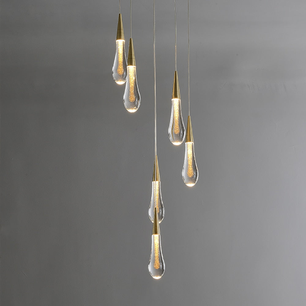 Raindrop Decorative Stair Pendant Light