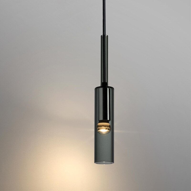 Modern Cylindrical Glass Pendant Light