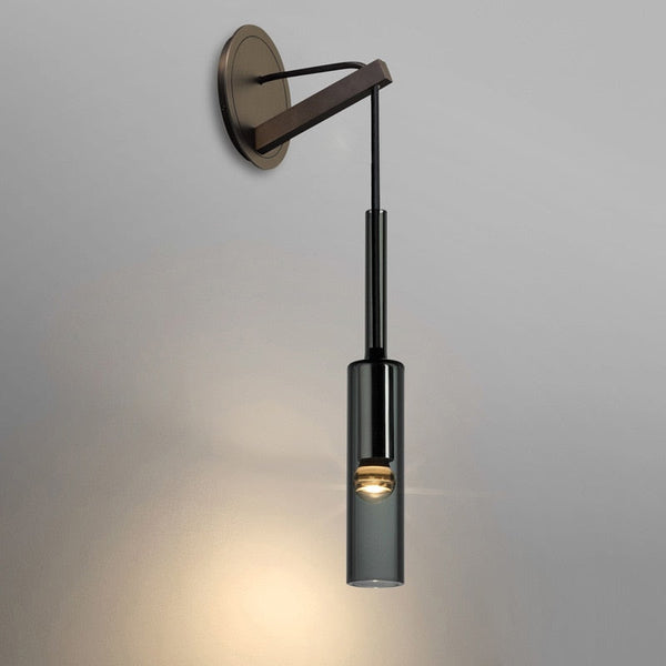 Luxury Tube Smoked Glass Wall Lamp