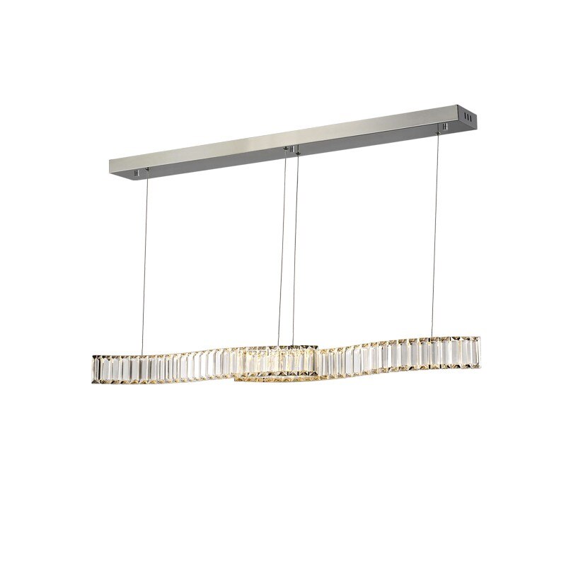 Crystal Stainless Long Strip Combination Chandelier