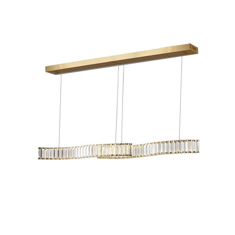 Crystal Stainless Long Strip Combination Chandelier