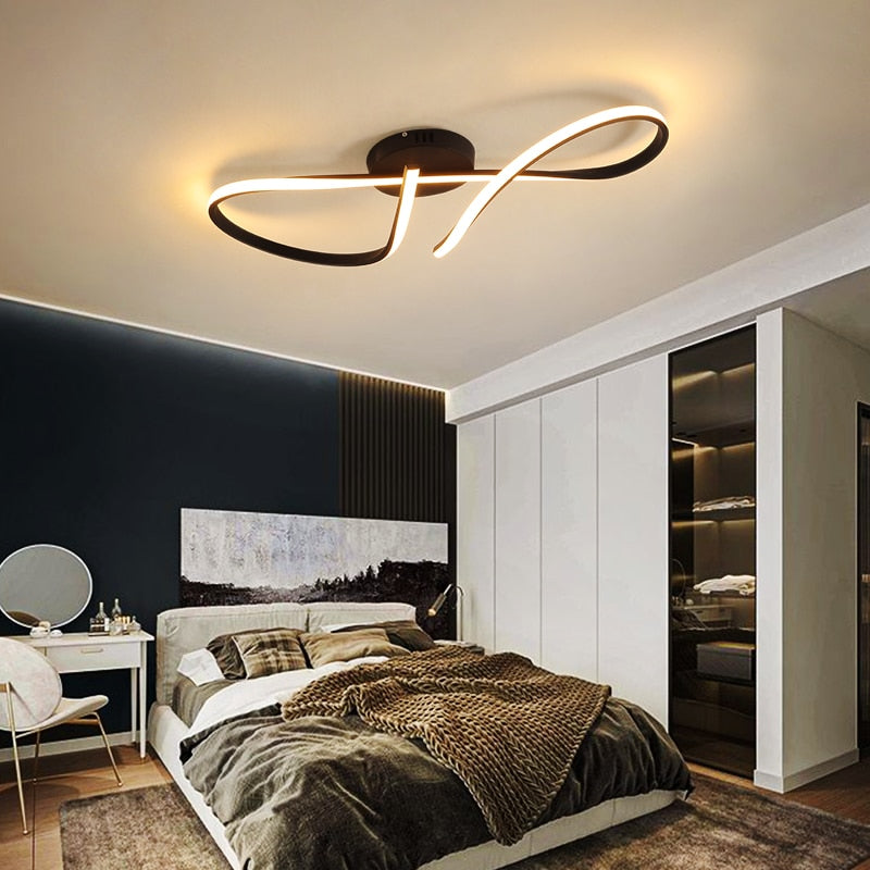 Modern Aluminum LED Strip Ceiling Chandelier Light